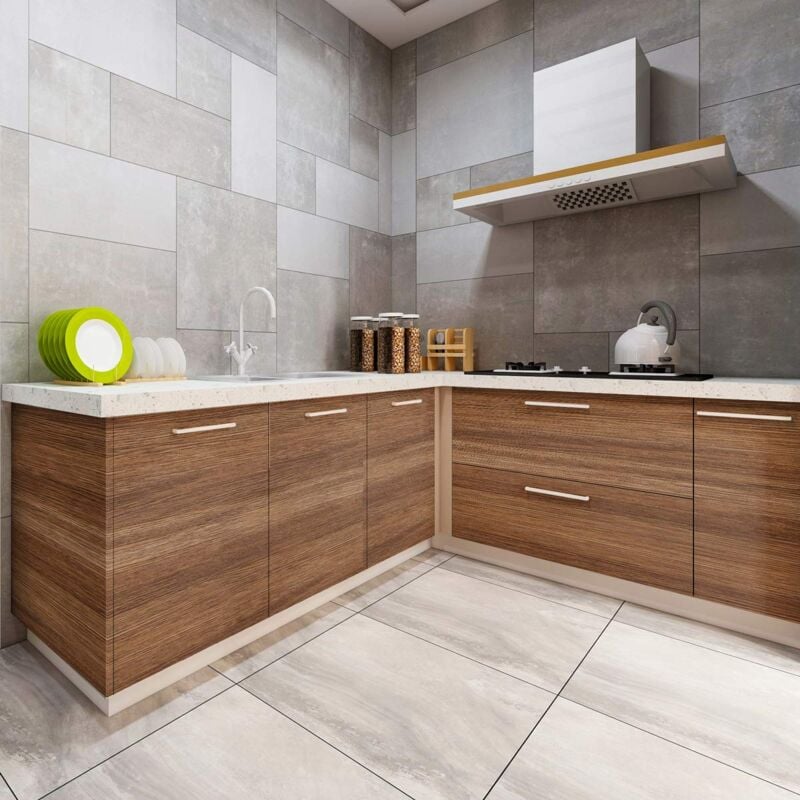 Rouleau revêtement adhésif vinyle au mètre - Sticker lavable Cuisine Meuble Armoire Porte - bois chocolat - 60x200cm