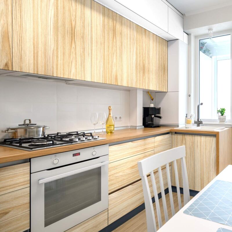 Rouleau revêtement adhésif vinyle au mètre - Sticker lavable Cuisine Meuble Armoire Porte - bois claire ukraine - 60x200cm