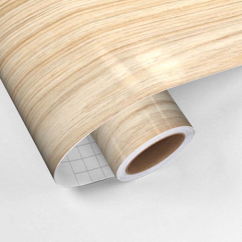 Rouleau revêtement adhésif vinyle au mètre - Sticker lavable Cuisine Meuble Armoire Porte - bois claire ukraine - 60x100cm