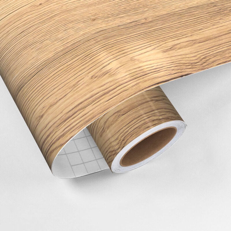 Rouleau revêtement adhésif vinyle au mètre - Sticker lavable Cuisine Meuble Armoire Porte - BOIS D'ALASKA - 60x100cm