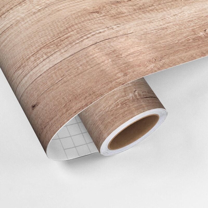 Ambiance-sticker - Rouleau revêtement adhésif vinyle au mètre - Sticker lavable Cuisine Meuble Armoire Porte - bois de madrid - 60x100cm