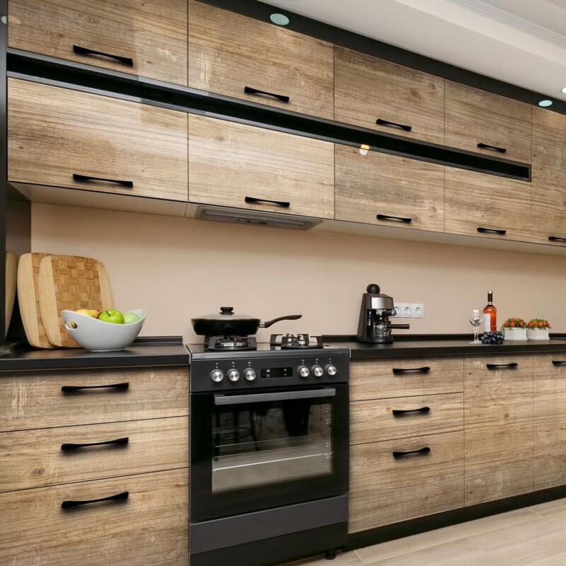 Rouleau revêtement adhésif vinyle au mètre - Sticker lavable Cuisine Meuble Armoire Porte - bois vintage - 60x200cm