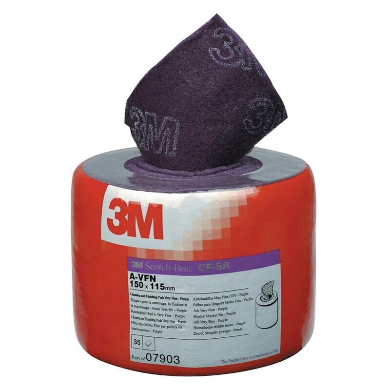 3M - Rouleau Scotch Brite cf-sr prédécoupé 150x4 m coloris violet grain très fin