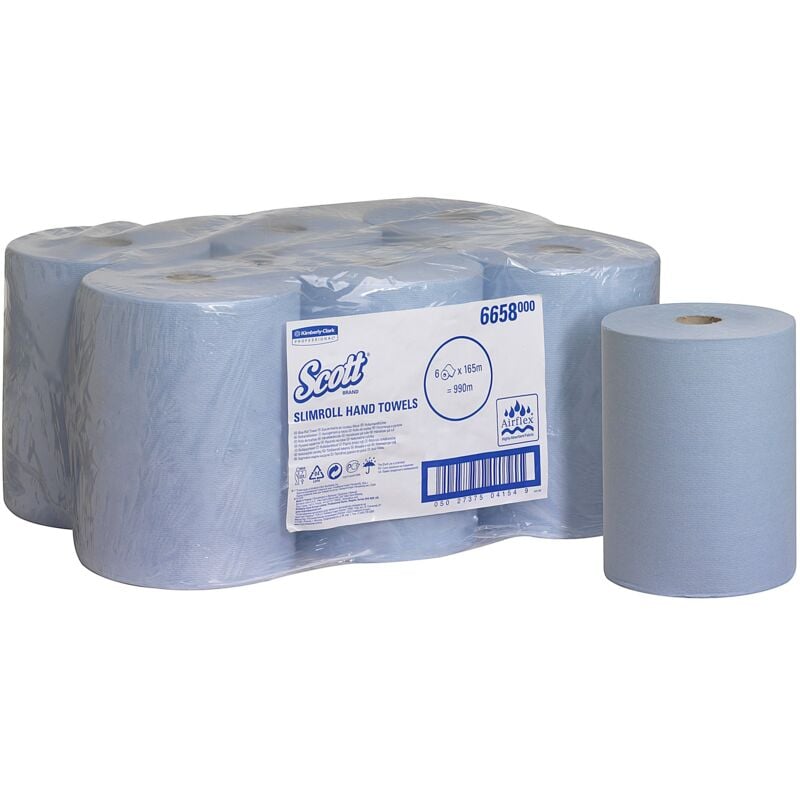 Essuie-tout Kimberly Clark Slimroll Scott Rouleau Bleu ( Prix pour Boîte de 6 )