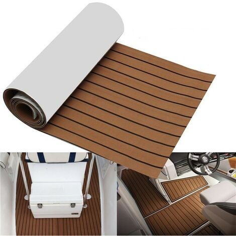 INSMA Rouleau Tapis adhésif pour Yacht EVA Mousse Decking Bateau 2400 x 600 x 6mm marron