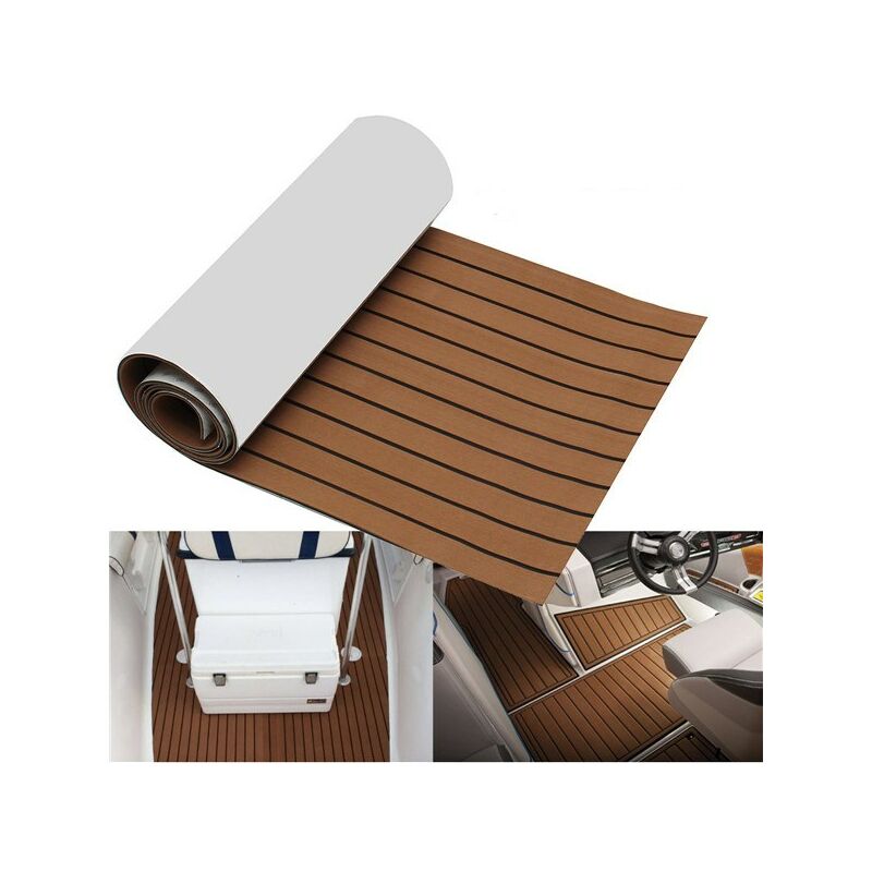 Maerex - Rouleau Tapis adhésif pour Yacht eva Mousse Decking Bateau 2400 x 600 x 6mm marron ZebraA
