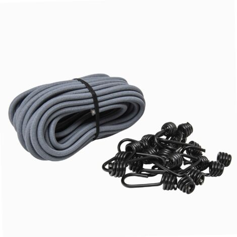 Rouleau tendeur élastique 10 m – 20 crochets – Stabilisé aux UV – Pour charges spécifiques – Système de fixation robuste – Joubert