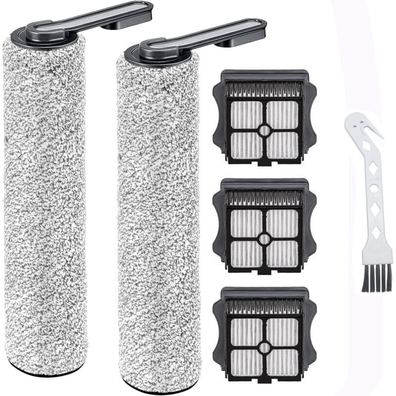 SNQ - Rouleaux de brosse de rechange et filtres hepa pour aspirateurs eau et poussière Tineco Floor One S5 / S5 Pro, faciles à changer et à nettoyer,