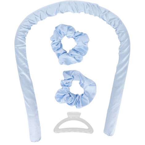 Rouleaux de Cheveux Mousse sans Chaleur - Bandeau Boucles pour Nuit, Outil de Coiffure DIY Bleu