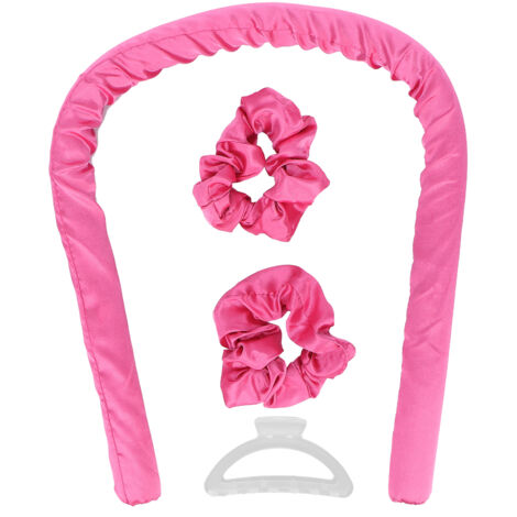 Rouleaux de Cheveux Mousse sans Chaleur pour Boucles Naturelles, Bandeau de Nuit pour Cheveux Rose Rouge