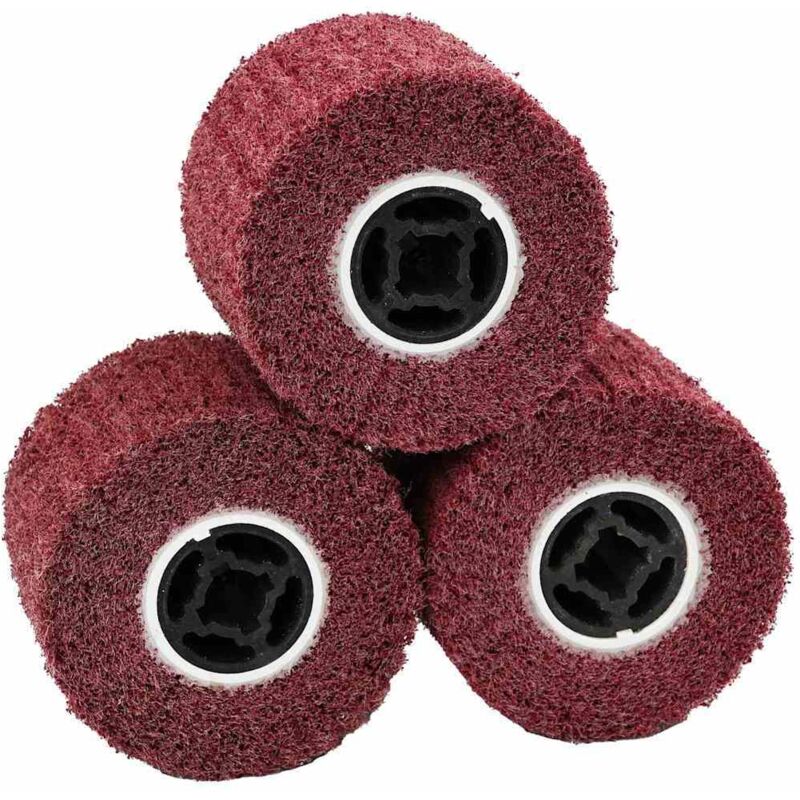 Rouleaux de ponçage 3 pcs Grain 80 Fibre synthétique Vidaxl