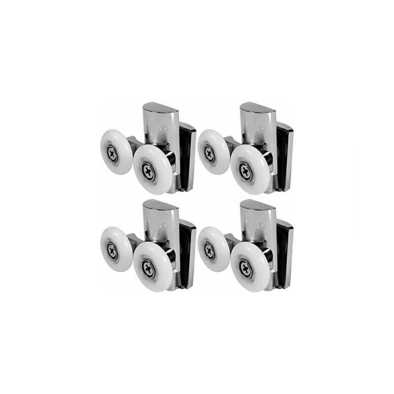 Rouleaux de porte de douche 4 pièces, roues de porte de douche de 23mm vers le haut ou vers le bas, rouleau de porte de douche coulissante pour porte
