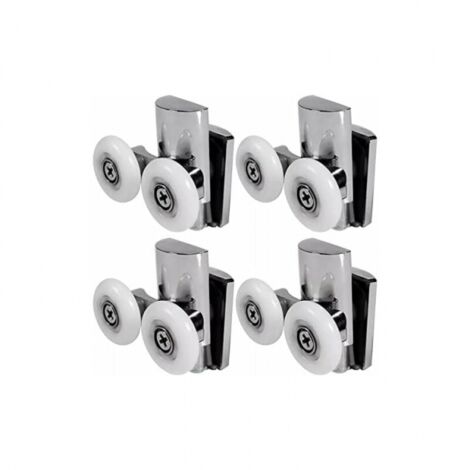 Rouleaux de porte de douche 4 pièces, roues de porte de douche de 23mm vers le haut ou vers le bas, rouleau de porte de douche coulissante pour porte en verre de cabine de salle de bain