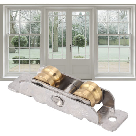 Rouleaux de Porte-Patio Coulissante Kit de 4, Modèle 88 avec Roulements Doubles en Cuivre Concave, Assemblage en Acier Inoxydable pour Réparation Simple