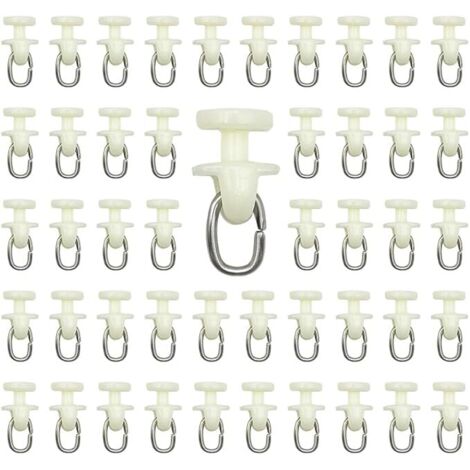 Rouleaux de Rail de Rideau-100 pièces Rail intérieur Crochet de Rideau Rail Glisseur Rail,Rideau Poulie à Rideaux en Plastique(Blanc)