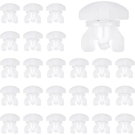 Rouleaux de Rail de Rideau,20 PCS Arrêts de Tringle à Rideau Bouchons de Tringle Bouchons de Rideau Rail de Draperie en Plastique Glisseur Coulissant Accessoires de Remplacement