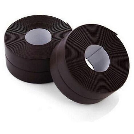 rouleaux de ruban adhésif d'étanchéité imperméable, ruban adhésif en PVC pour murs, douche, toilettes, cuisine, salle de bain (marron)