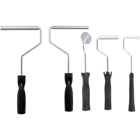 Rouleaux de stratification en fibre de verre, tête en aluminium, Kit d'outils à palette à bulles pour moules, projets composites en résine, réparation de bateau de baignoire 5 pièces