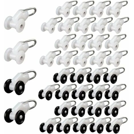 Rouleaux Planeur de Rideau 40 Pices Crochet Pergola Rail Rouleaux de Rail de Rideau Roue de Poulie en Mtal Crochet Rideaux Coulissants Rouleaux de Tringle Rideaux Glisseur Rail Rideaux