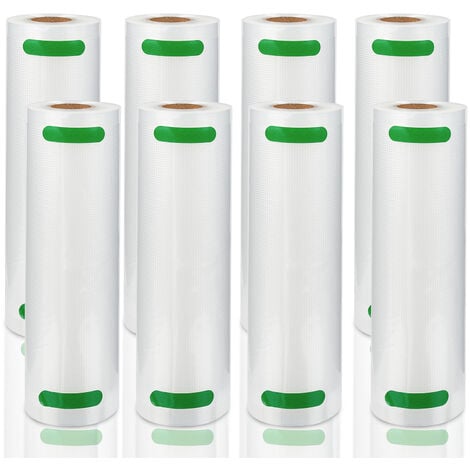 Rouleaux sous vide，Sacs sous Vide Alimentaire 8 Rouleaux, 20 X 600 CM pour Appareil de Mise sous Vide, Réfrigérateur, Réutilisable