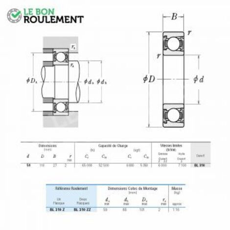 Roulement à billes BL310-ZZ-NSK