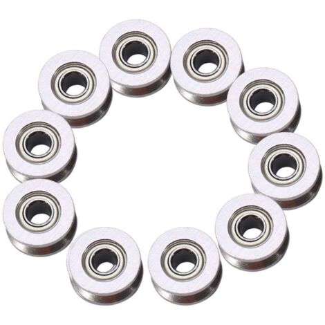 Roulement à Billes de Rail Poulie de Guide de V-Cannelure en Acier Miniature V624ZZ Double Bouclier 4x13x6mm pour Système de Mouvement Linéaire de Rail