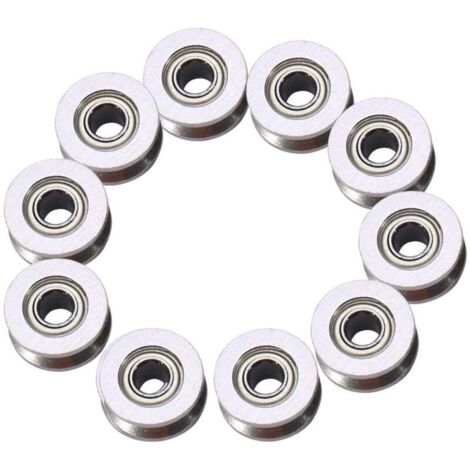 Roulement à Billes de Rail Poulie de Guide de V-Cannelure en Acier Miniature V624ZZ Double Bouclier 4x13x6mm pour Système de Mouvement Linéaire de Rail