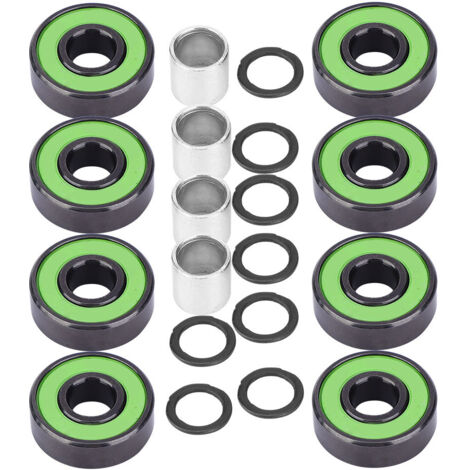 Roulement à billes en acier chromé pour skateboard, grande vitesse et stabilité, anneau intérieur allongé pour un alignement parfait, idéal pour longboard.
