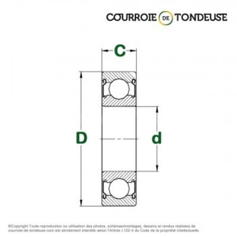 Roulement à billes SKF (1 rangée) 6011-2Z - 55x90x18