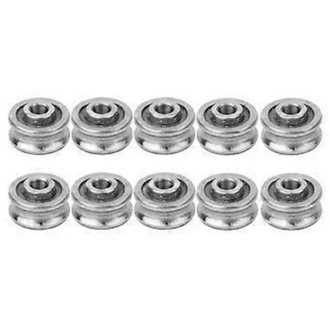 Roulement à gorge en U SG15, guide-rail 5 x 17 x 8 mm pour machine à broder informatique, 10 pièces (rouleau à une rangée)