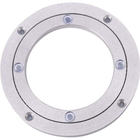 Roulement de bureau, plateau tournant universel de table ronde en alliage d'aluminium argenté, plaque à rouleaux rotative, po