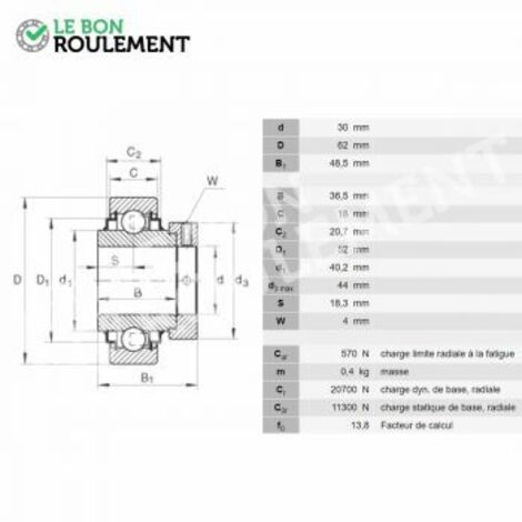 Roulement de palier E30-KRR-INA