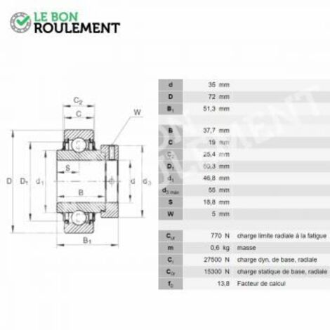 Roulement de palier E35-KLL-INA