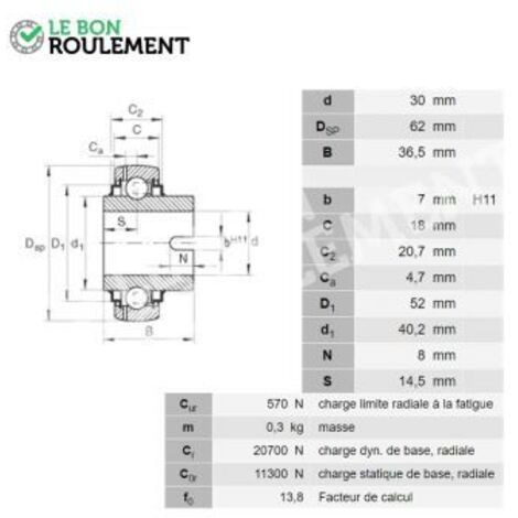 Roulement de palier GLE30-KRR-B-INA
