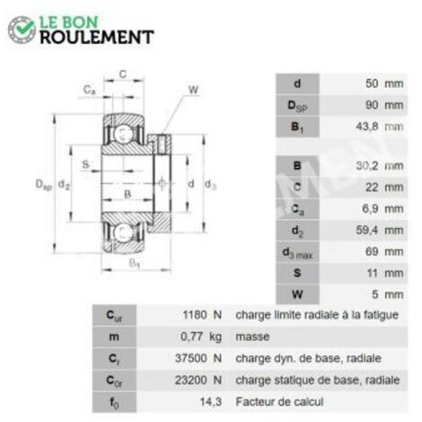 Roulement de palier GRAE50-NPP-B-INA