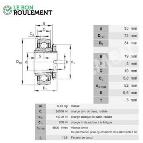 Roulement de palier GSH35-2RSR-B-INA