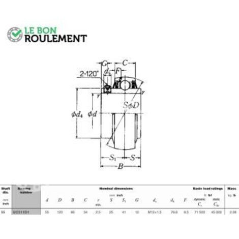Roulement de palier UC311-NSK