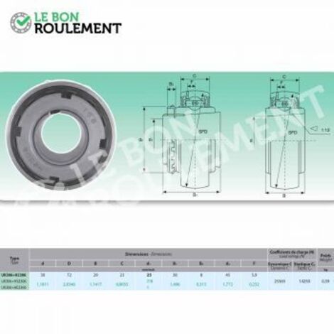 Roulement de palier UK306+H2306