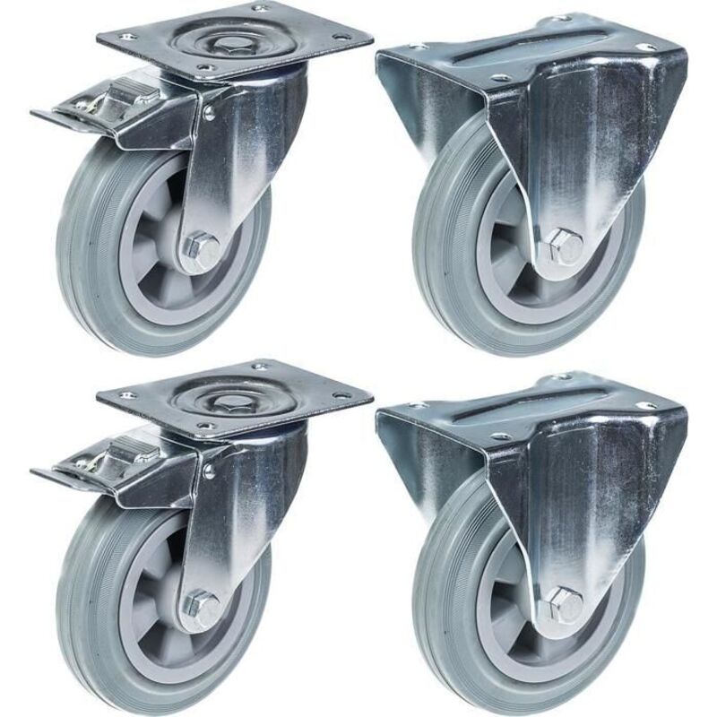 Roulers - Castor - 160mm - Brake - Capacity 540kg - Set of 4