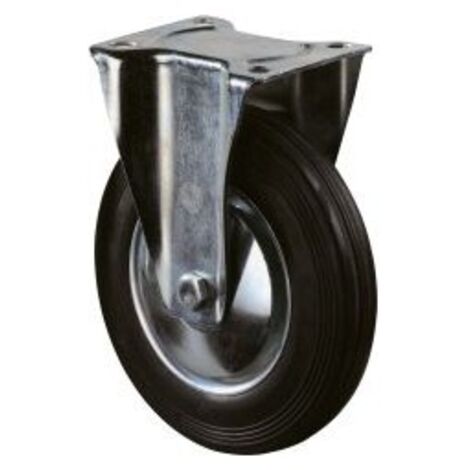 Roulette 125 mm Lg. R Cadre Galv. Roue Caoutchouc