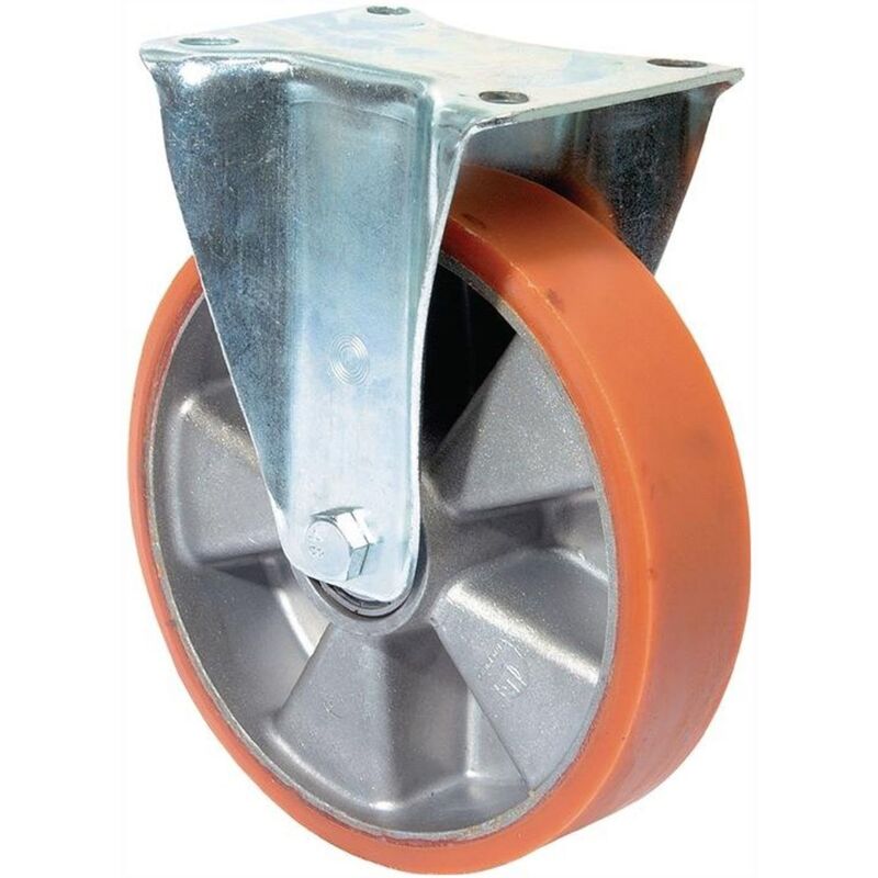 FP - Roulette fixe LB510.B90.100 100 mm 200 kg bandage en polyuréthane moulé 105 x 85 mm aluminium