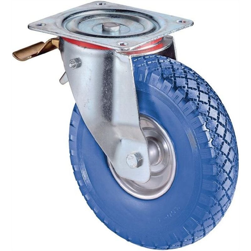 FP - bs Roulettes Roulette pivotante avec blocage total et plaque à visser Roue ø 200 mm 75 kg - L420.C91.200