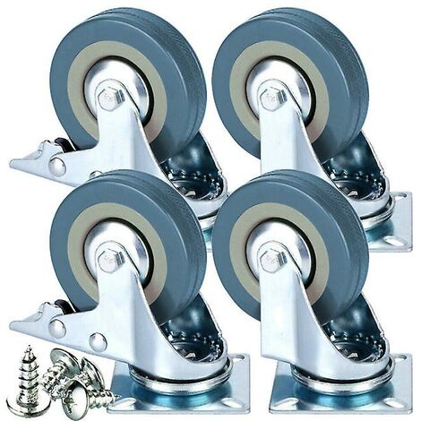 Roulette 4 pièces roulettes robustes de 2 pouces roulettes à roulement verrouillables avec freins roulettes pivotantes pour meubles et établi