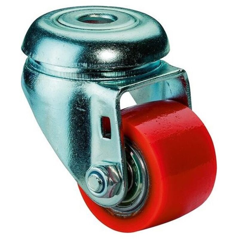 Ruota di sterzo D.50mm Trgf.120kg con foro posteriore da 11mm PU