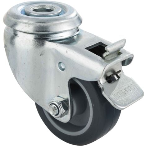 Roulette 5cm à oeillet alésage 11mm avec frein