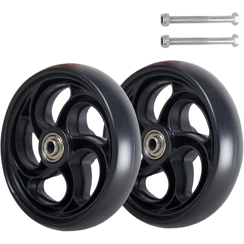 Roulette Avant Pour Fauteuil Roulant, Roue de Remplacement, 2 Accessoires de Rechange Pour Déambulateur, Roues de Déambulateur Black 15cm