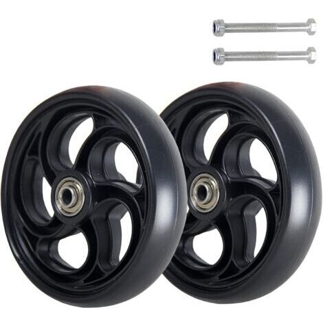 Roulette Avant Pour Fauteuil Roulant, Roue de Remplacement, 2 Accessoires de Rechange Pour Déambulateur, Roues de Déambulateur Black 15cm