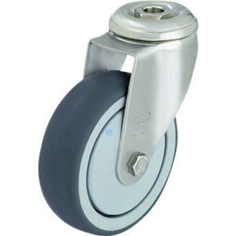 Blickle - Roulette avec corps en acier inoyddable. Perforation d'un diamètre de 80 mm. Modèle (général) Roulette lkrxa-tp