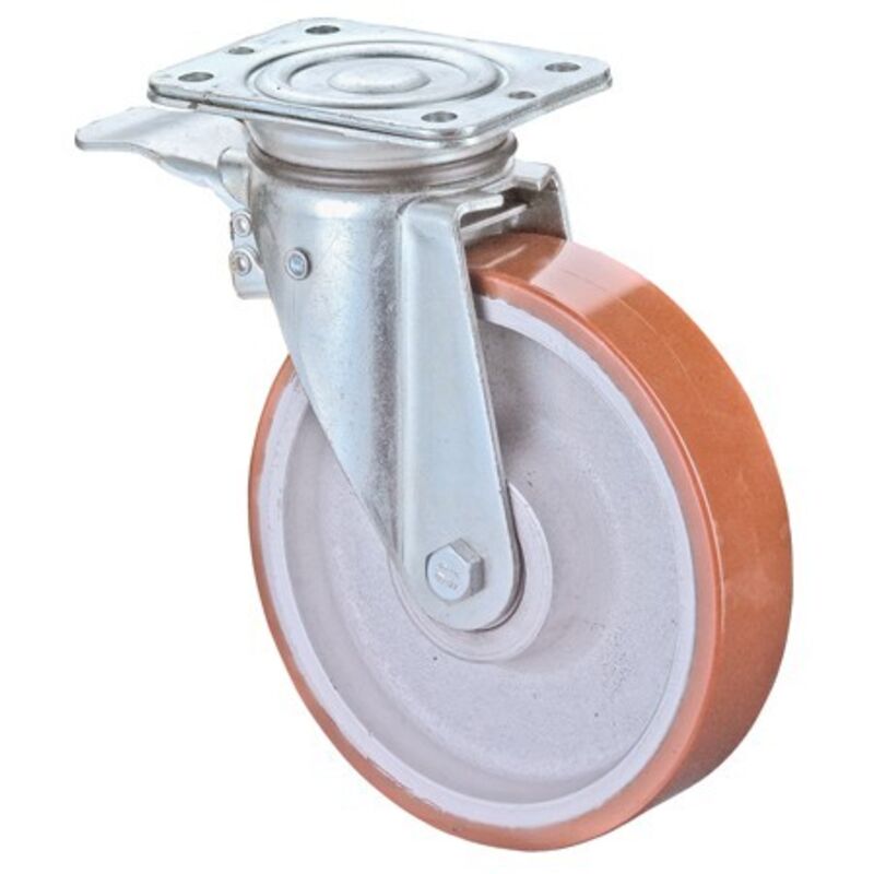 Roulette avec frein pour sols durs 200 mm