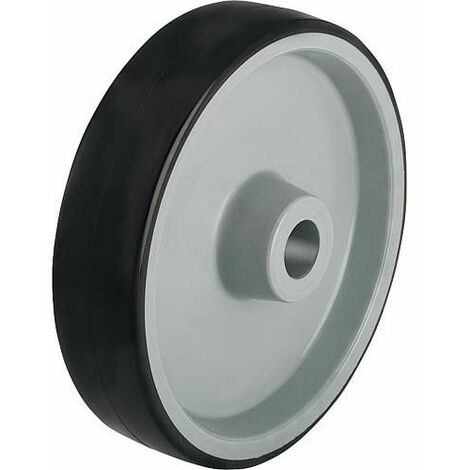 Roulette avec revetement polyurethane, capacité 500 kg roue diam. 200 mm, trou axe diam. 20 mm
